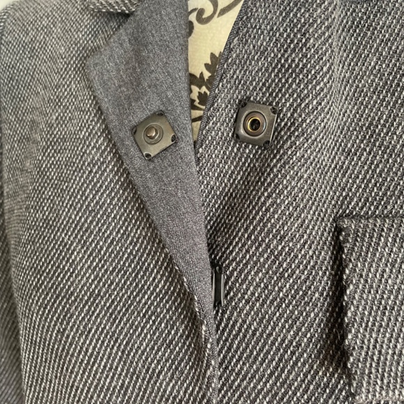 Akris Punto Wool Blazer gray black tweed size 8 - Picture 7 of 14